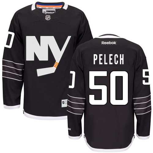 Men's Reebok New York Islanders #50 Adam Pelech Authentic Black Third NHL Jersey