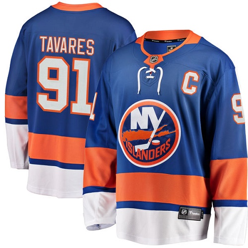 Men's New York Islanders #91 John Tavares Fanatics Branded Royal Blue Home Breakaway NHL Jersey