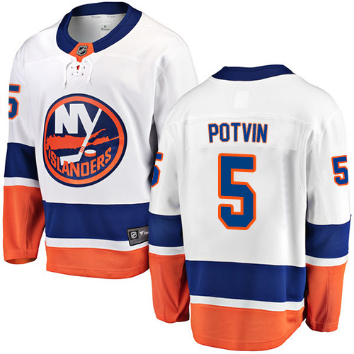Men's New York Islanders #5 Denis Potvin Fanatics Branded White Away Breakaway NHL Jersey