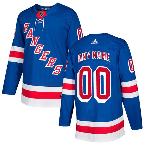 Men's Adidas New York Rangers Customized Authentic Royal Blue Home NHL Jersey