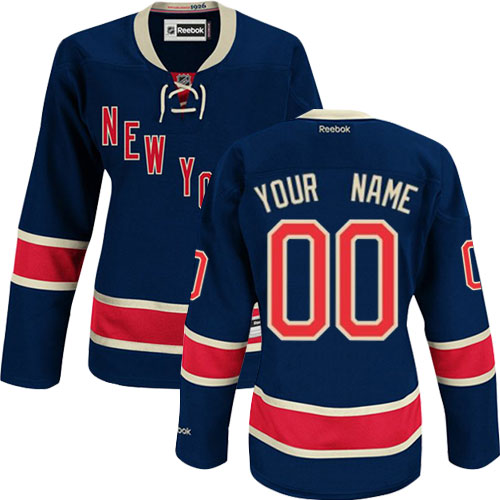 Women's Reebok New York Rangers Customized Authentic Navy Blue Third NHL Jersey