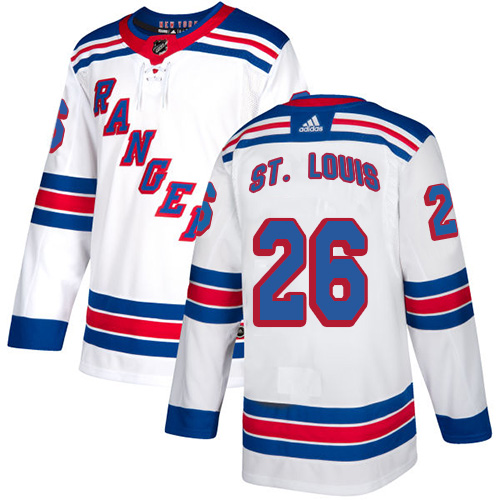 Men's Adidas New York Rangers #26 Martin St. Louis Authentic White Away NHL Jersey