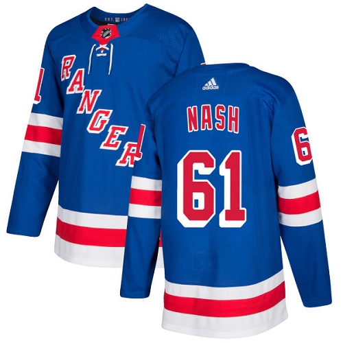 Men's Adidas New York Rangers #61 Rick Nash Authentic Royal Blue Home NHL Jersey