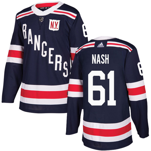 Youth Adidas New York Rangers #61 Rick Nash Authentic Navy Blue 2018 Winter Classic NHL Jersey