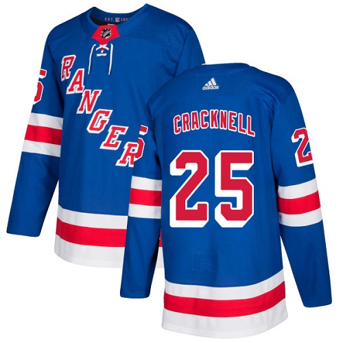 Youth Adidas New York Rangers #25 Adam Cracknell Authentic Royal Blue Home NHL Jersey