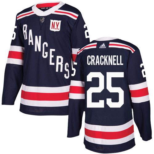 Youth Adidas New York Rangers #25 Adam Cracknell Authentic Navy Blue 2018 Winter Classic NHL Jersey