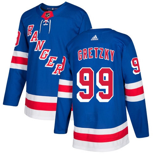 Men's Adidas New York Rangers #99 Wayne Gretzky Authentic Royal Blue Home NHL Jersey