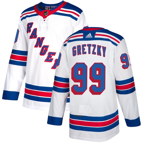 Men's Adidas New York Rangers #99 Wayne Gretzky Authentic White Away NHL Jersey
