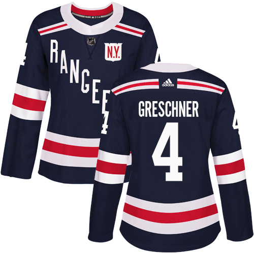 Women's Adidas New York Rangers #4 Ron Greschner Authentic Navy Blue 2018 Winter Classic NHL Jersey