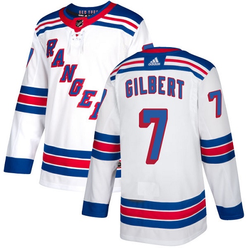 Youth Adidas New York Rangers #7 Rod Gilbert Authentic White Away NHL Jersey