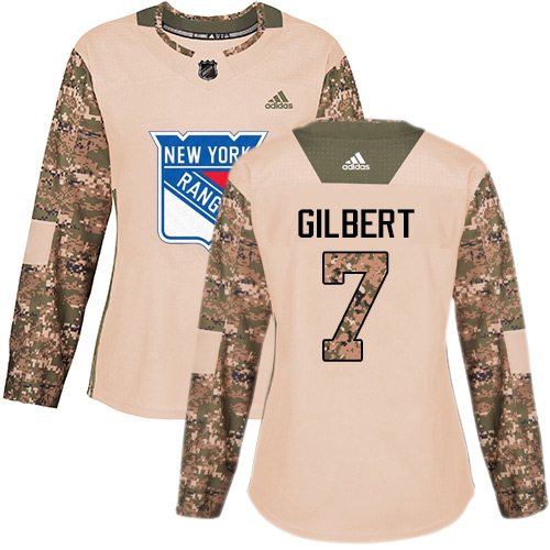 Women's Adidas New York Rangers #7 Rod Gilbert Authentic Camo Veterans Day Practice NHL Jersey