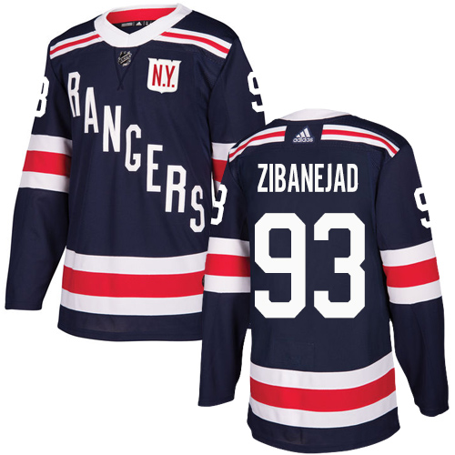 Youth Adidas New York Rangers #93 Mika Zibanejad Authentic Navy Blue 2018 Winter Classic NHL Jersey