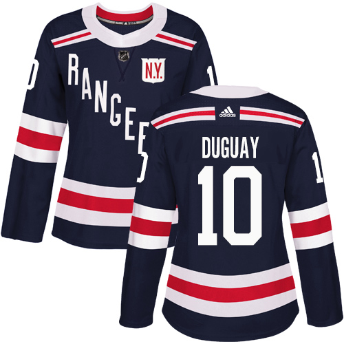 Women's Adidas New York Rangers #10 Ron Duguay Authentic Navy Blue 2018 Winter Classic NHL Jersey