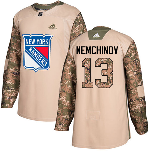 Youth Adidas New York Rangers #13 Sergei Nemchinov Authentic Camo Veterans Day Practice NHL Jersey
