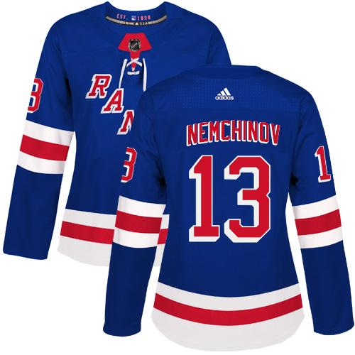 Women's Adidas New York Rangers #13 Sergei Nemchinov Premier Royal Blue Home NHL Jersey