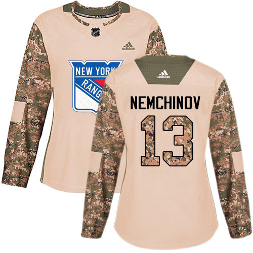 Women's Adidas New York Rangers #13 Sergei Nemchinov Authentic Camo Veterans Day Practice NHL Jersey