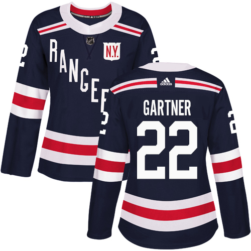Women's Adidas New York Rangers #22 Mike Gartner Authentic Navy Blue 2018 Winter Classic NHL Jersey
