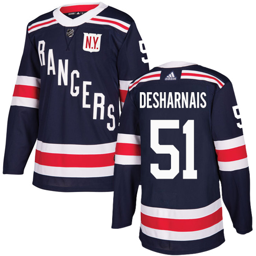 Men's Adidas New York Rangers #51 David Desharnais Authentic Navy Blue 2018 Winter Classic NHL Jersey