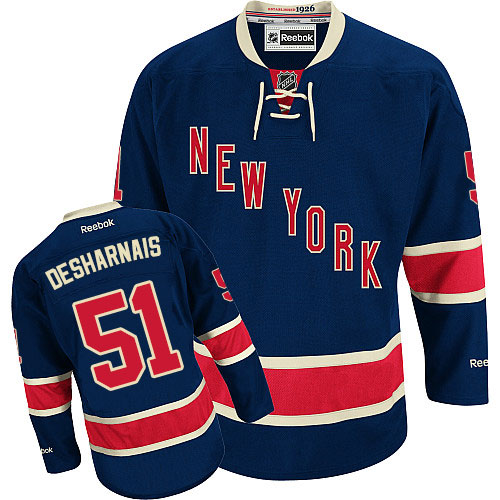 Youth Reebok New York Rangers #51 David Desharnais Authentic Navy Blue Third NHL Jersey