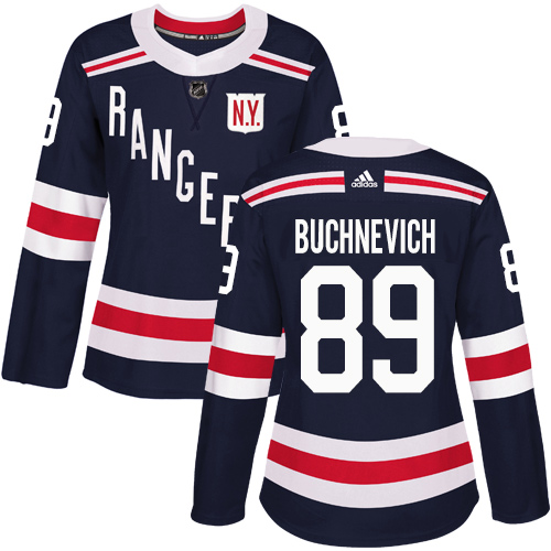 Women's Adidas New York Rangers #89 Pavel Buchnevich Authentic Navy Blue 2018 Winter Classic NHL Jersey