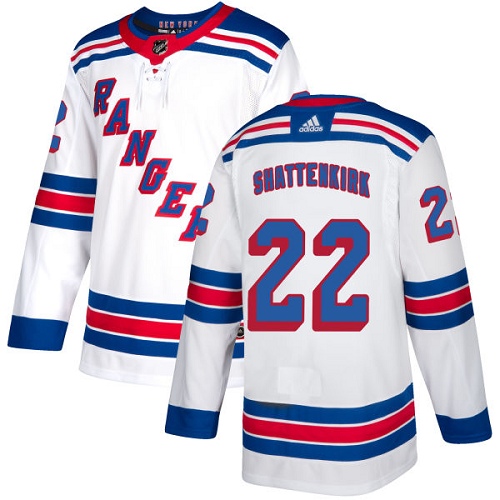 Men's Adidas New York Rangers #22 Kevin Shattenkirk Authentic White Away NHL Jersey