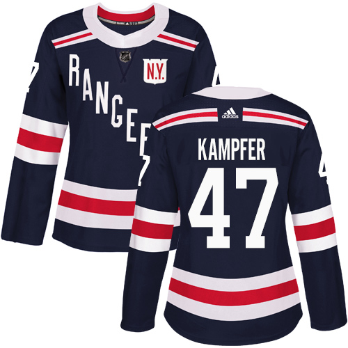 Women's Adidas New York Rangers #47 Steven Kampfer Authentic Navy Blue 2018 Winter Classic NHL Jersey
