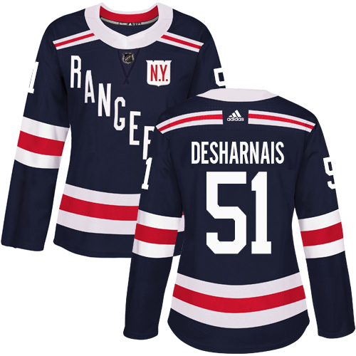 Women's Adidas New York Rangers #51 David Desharnais Authentic Navy Blue 2018 Winter Classic NHL Jersey