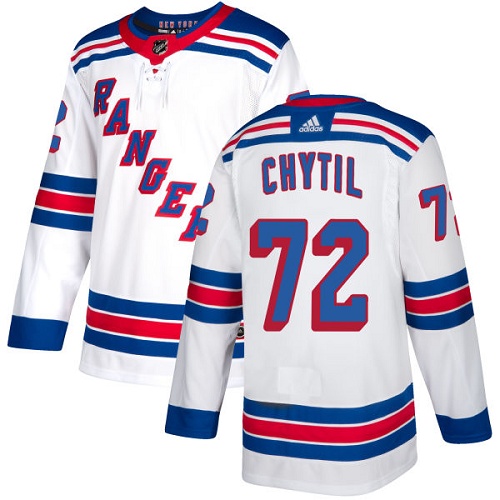 Women's Adidas New York Rangers #72 Filip Chytil Authentic White Away NHL Jersey