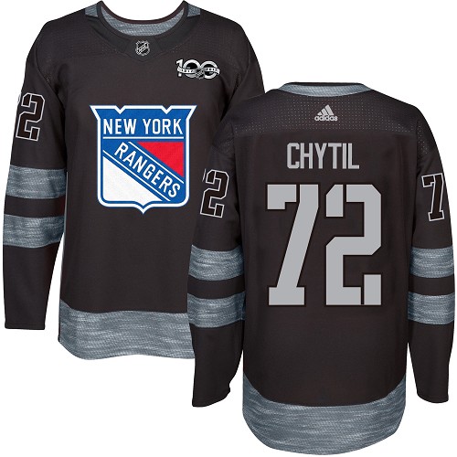 Men's Adidas New York Rangers #72 Filip Chytil Authentic Black 1917-2017 100th Anniversary NHL Jersey