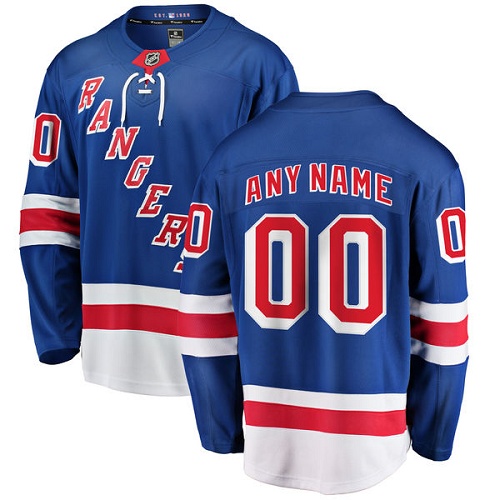Men's New York Rangers Customized Fanatics Branded Royal Blue Home Breakaway NHL Jersey
