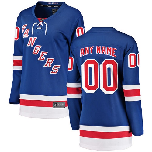 Women's New York Rangers Customized Fanatics Branded Royal Blue Home Breakaway NHL Jersey