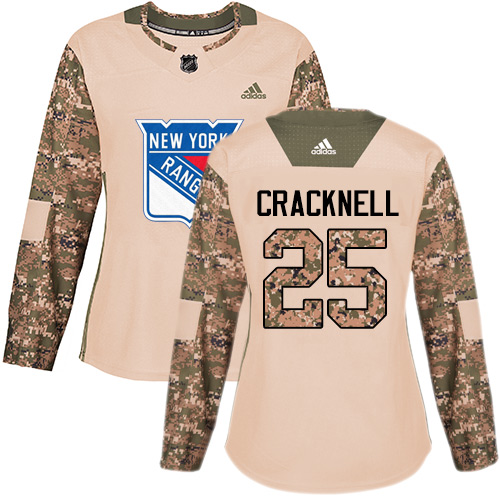 Women's Adidas New York Rangers #25 Adam Cracknell Authentic Camo Veterans Day Practice NHL Jersey