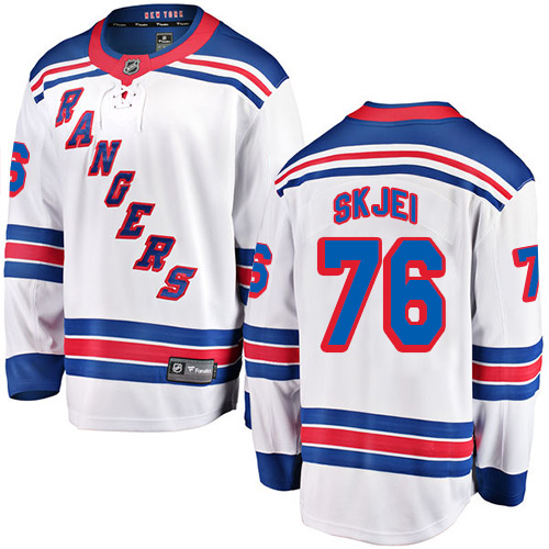 Youth New York Rangers #76 Brady Skjei Fanatics Branded White Away Breakaway NHL Jersey
