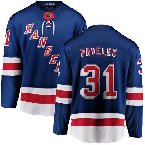 Men's New York Rangers #31 Ondrej Pavelec Fanatics Branded Royal Blue Home Breakaway NHL Jersey