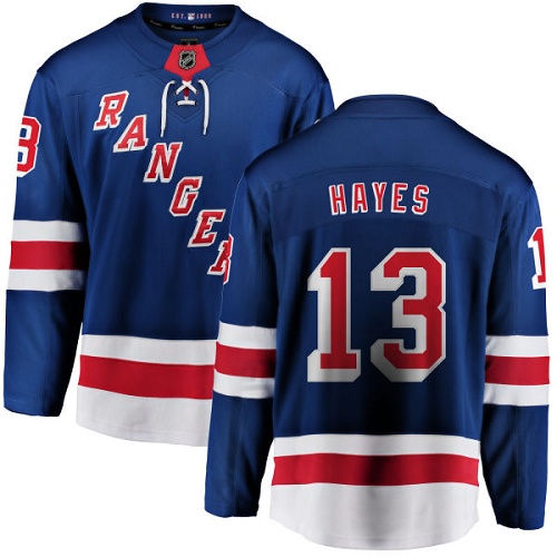 Men's New York Rangers #13 Kevin Hayes Fanatics Branded Royal Blue Home Breakaway NHL Jersey
