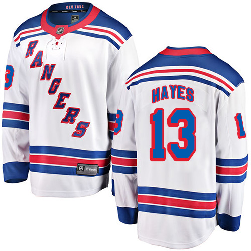 Men's New York Rangers #13 Kevin Hayes Fanatics Branded White Away Breakaway NHL Jersey