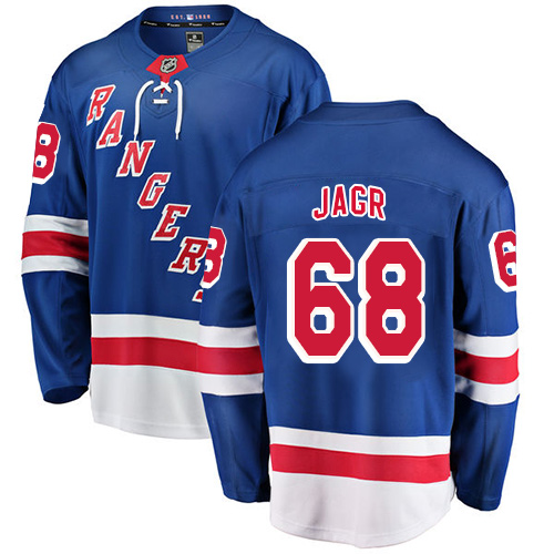 Men's New York Rangers #68 Jaromir Jagr Fanatics Branded Royal Blue Home Breakaway NHL Jersey