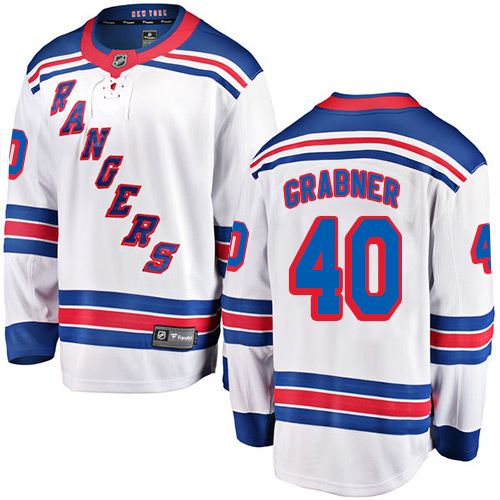 Men's New York Rangers #40 Michael Grabner Fanatics Branded White Away Breakaway NHL Jersey