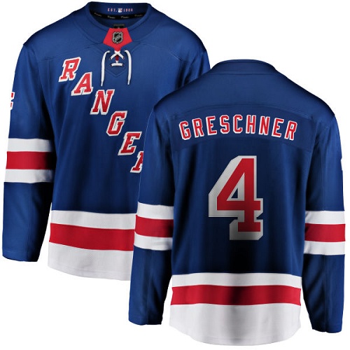 Men's New York Rangers #4 Ron Greschner Fanatics Branded Royal Blue Home Breakaway NHL Jersey