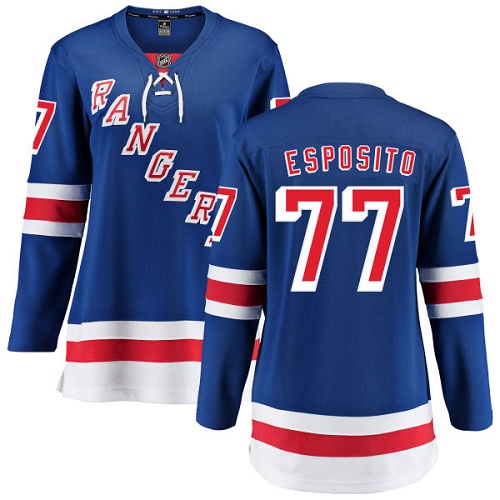 Women's New York Rangers #77 Phil Esposito Fanatics Branded Royal Blue Home Breakaway NHL Jersey