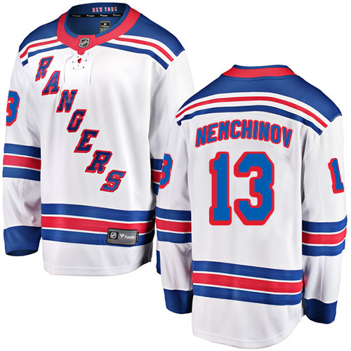 Men's New York Rangers #13 Sergei Nemchinov Fanatics Branded White Away Breakaway NHL Jersey