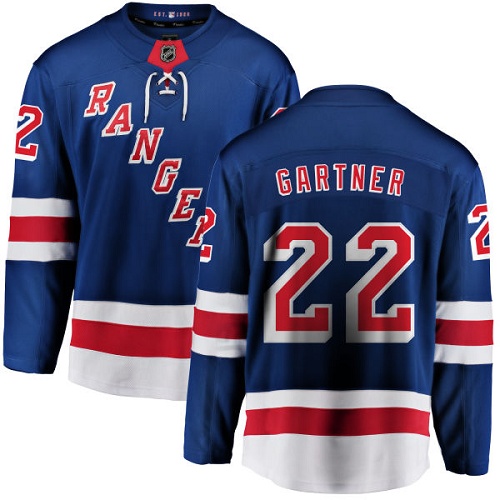 Men's New York Rangers #22 Mike Gartner Fanatics Branded Royal Blue Home Breakaway NHL Jersey