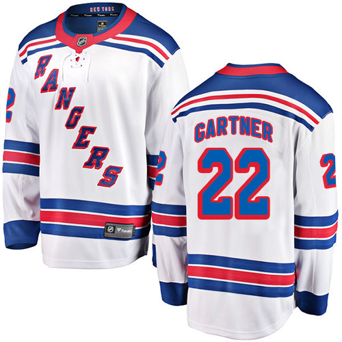 Men's New York Rangers #22 Mike Gartner Fanatics Branded White Away Breakaway NHL Jersey