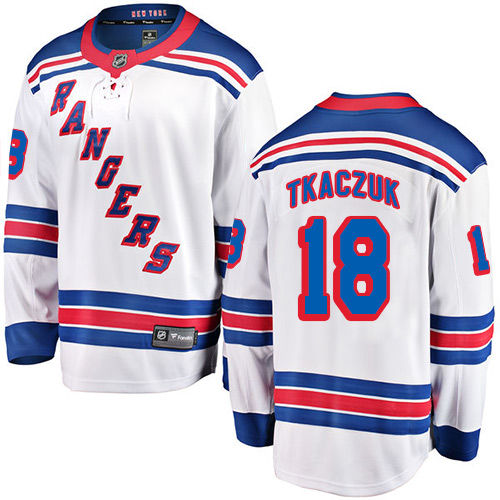 Youth New York Rangers #18 Walt Tkaczuk Fanatics Branded White Away Breakaway NHL Jersey