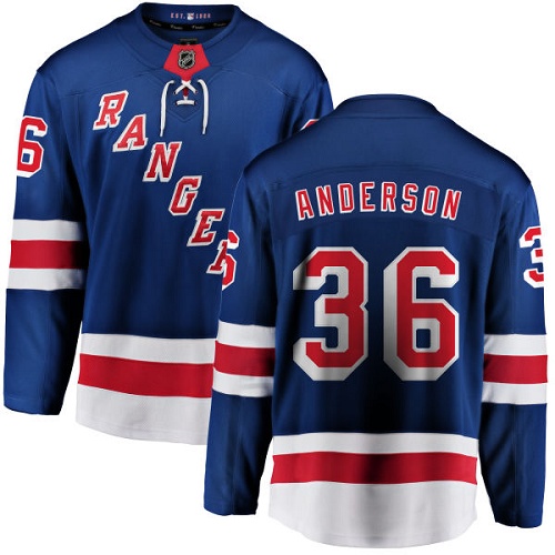 Men's New York Rangers #36 Glenn Anderson Fanatics Branded Royal Blue Home Breakaway NHL Jersey