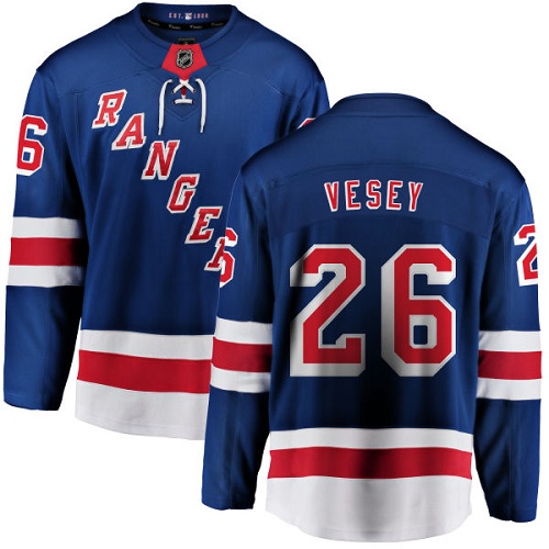 Men's New York Rangers #26 Jimmy Vesey Fanatics Branded Royal Blue Home Breakaway NHL Jersey