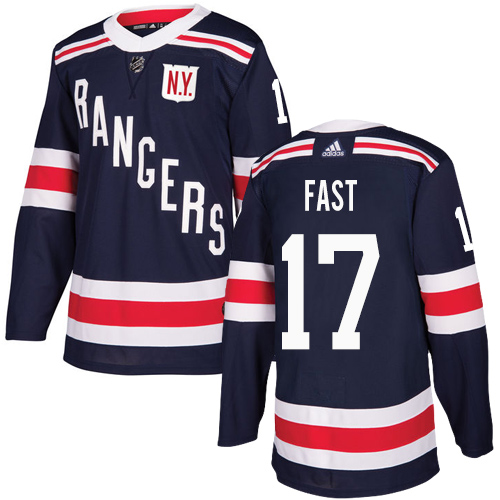 Men's Adidas New York Rangers #17 Jesper Fast Authentic Navy Blue 2018 Winter Classic NHL Jersey
