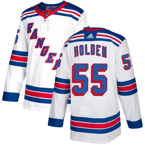 Men's Adidas New York Rangers #55 Nick Holden Authentic White Away NHL Jersey