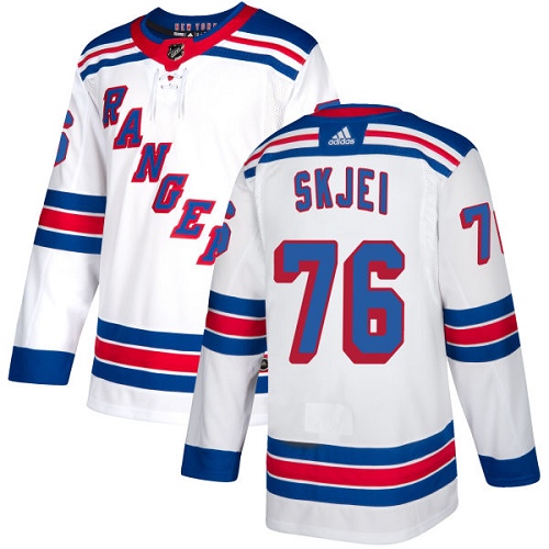 Men's Adidas New York Rangers #76 Brady Skjei Authentic White Away NHL Jersey