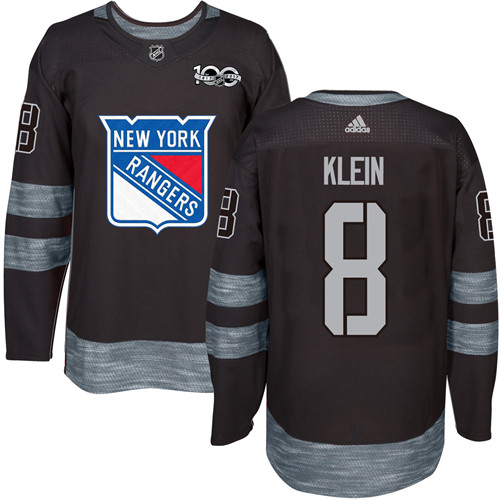 Men's Adidas New York Rangers #8 Kevin Klein Authentic Black 1917-2017 100th Anniversary NHL Jersey